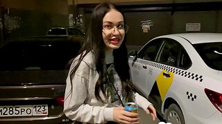 Nerdy babe sucks dick primarily parking lot