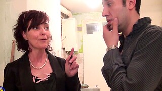Full-grown woman enjoys while sucking a hard cock - Joyce Mifle