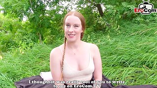 Outdoor creampie Date - german redhead teen battle-axe comeback with an increment of fuck POV pick anent